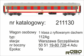 Robo 211130 Wagon 1 klasy 112Ag Warszawa Szczęśliwice