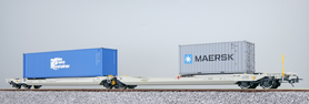 Wagon platforma Sdggmrs NL-AAEC MAERSK i Trans Container ESU 36547