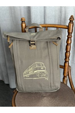 Plecak z lokomotywą Ludmiła - beżowy - Locomotif