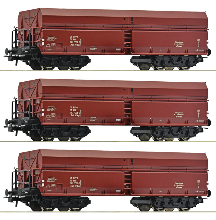 Zestaw 3 wagonów samowyładowczych Fads (WWyah) Roco 6600044 (1)