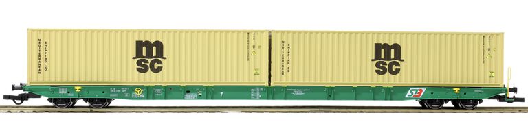 Wagon platforma Sggnss STB z kontenerami MSC IGRA 96010024 (1)